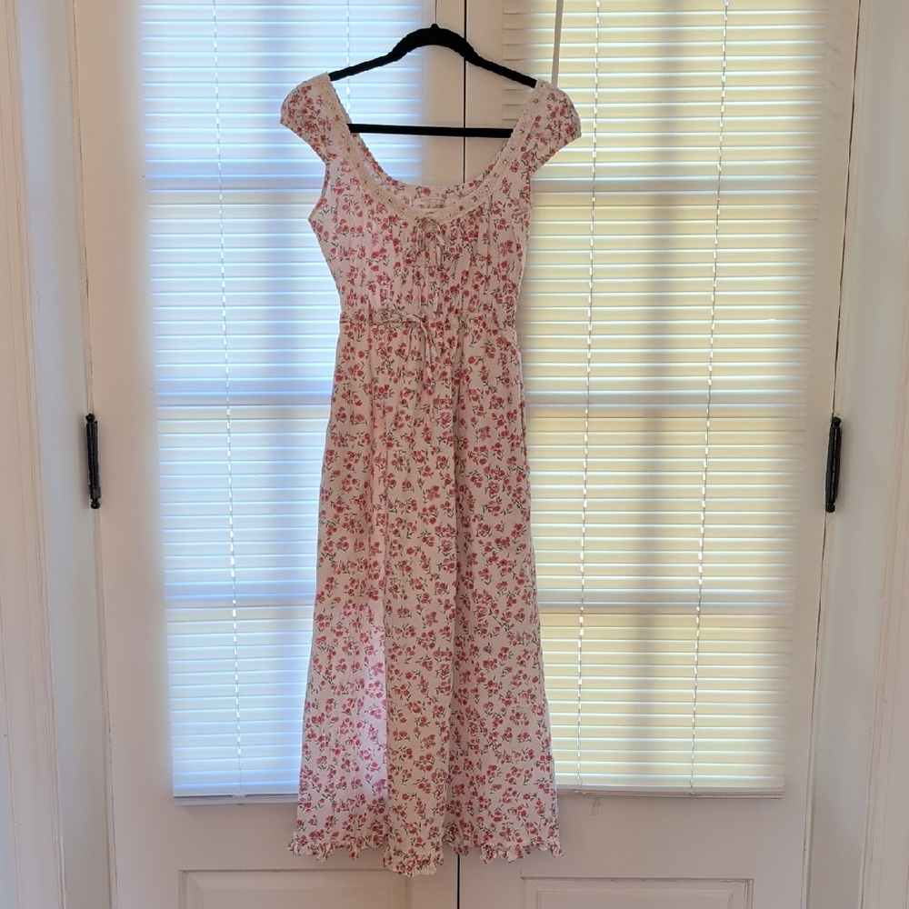 Christy Dawn Floral White and Pink Maxi Dress